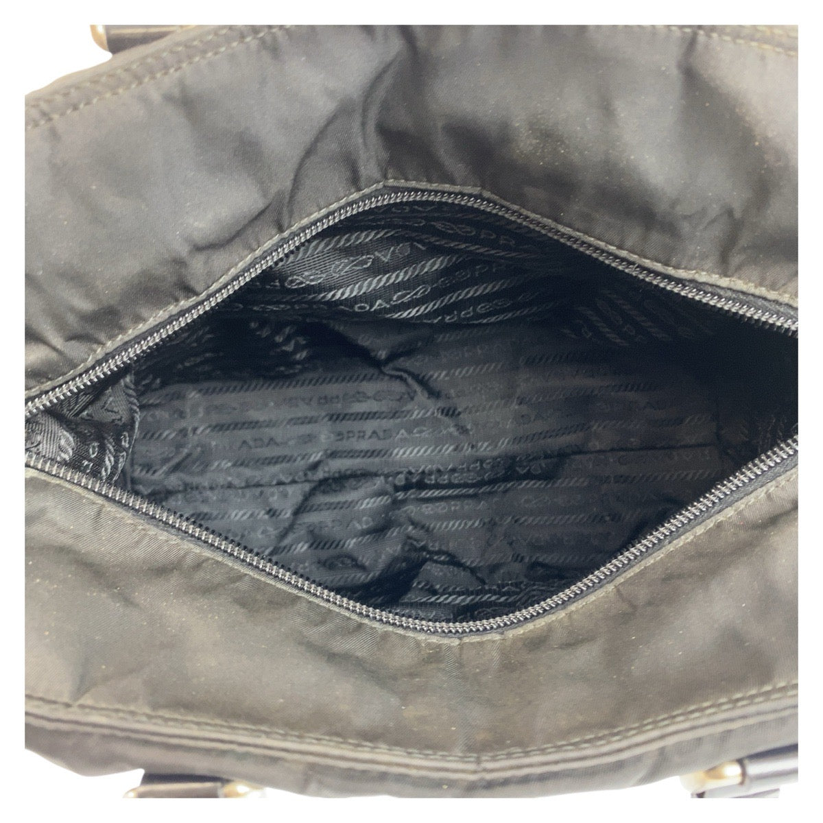 PRADA Tote Bag Nylon Black SilverMetal Test logo