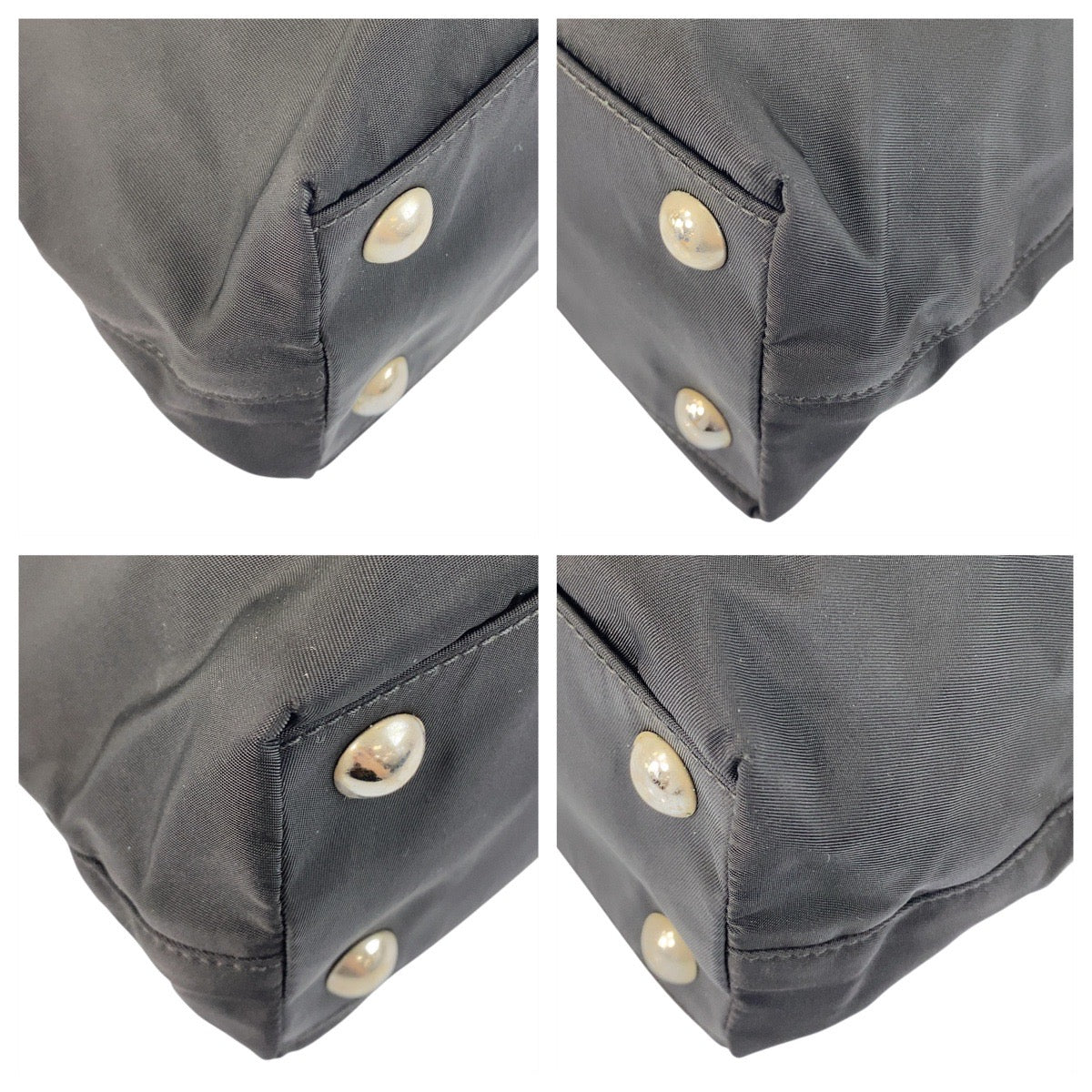 PRADA Tote Bag Nylon Black SilverMetal Test logo