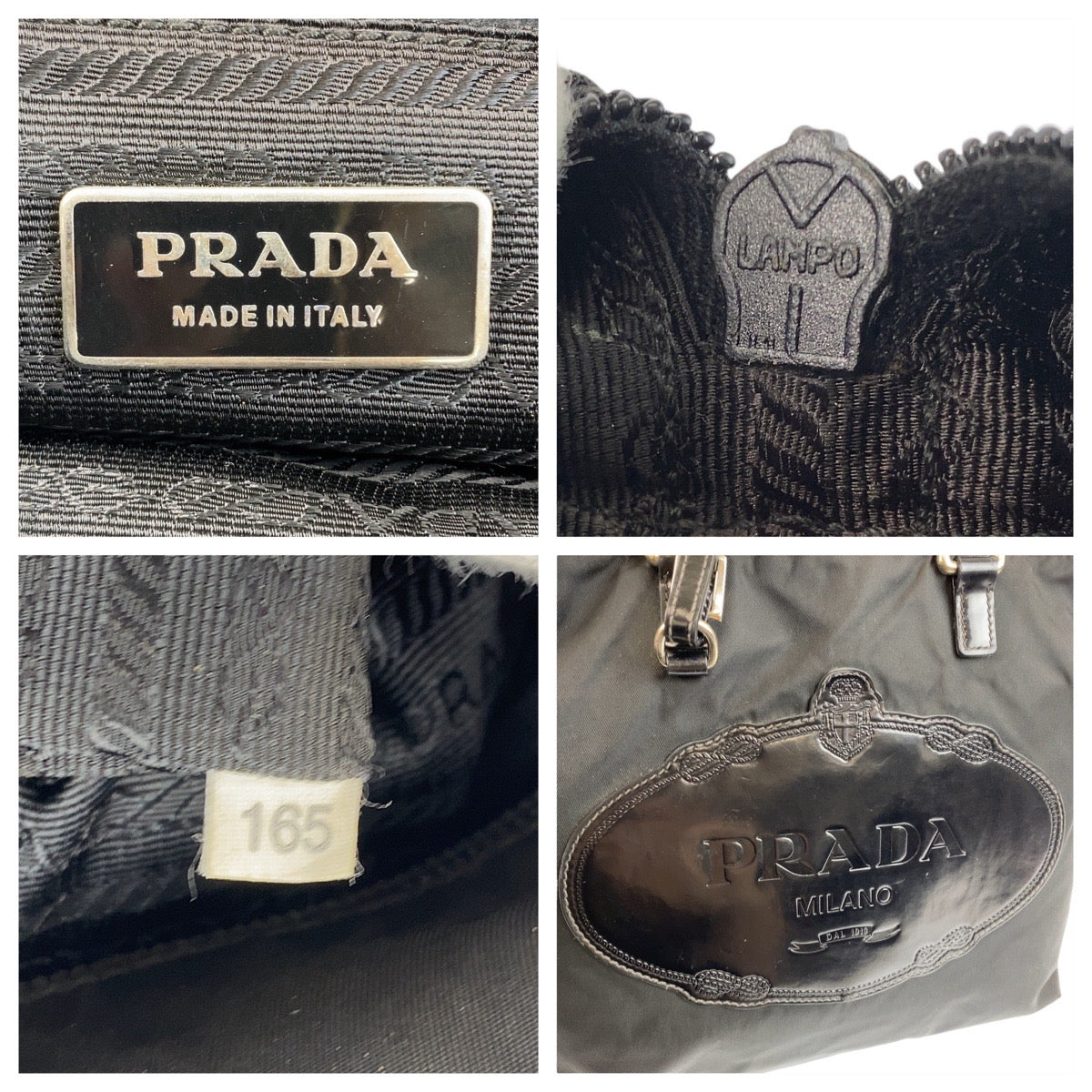 PRADA Tote Bag Nylon Black SilverMetal Test logo