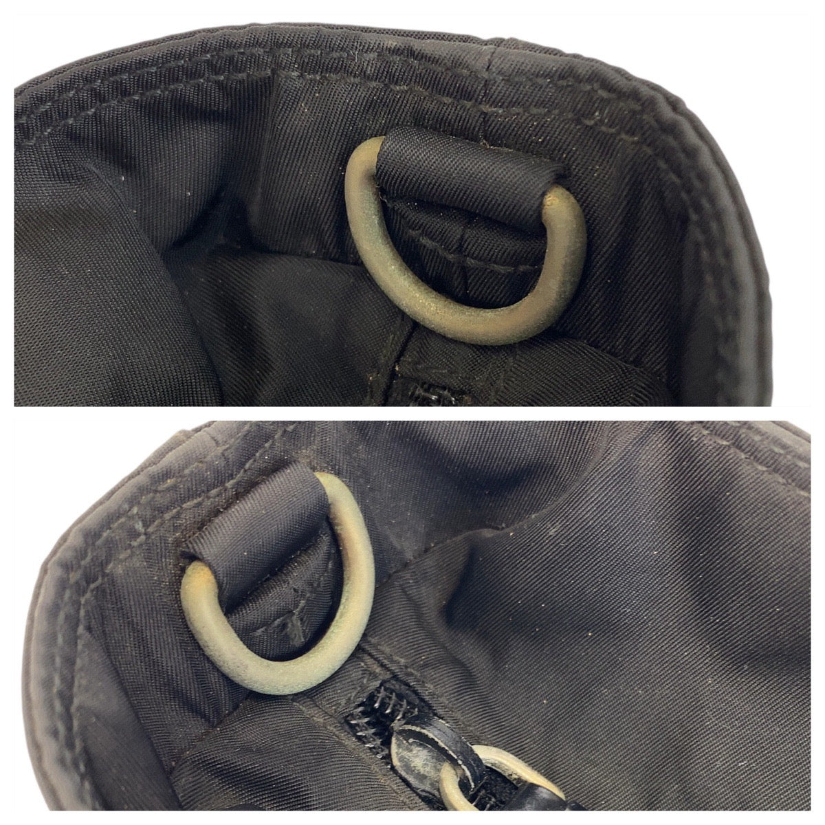 PRADA Tote Bag Nylon Black SilverMetal Test logo