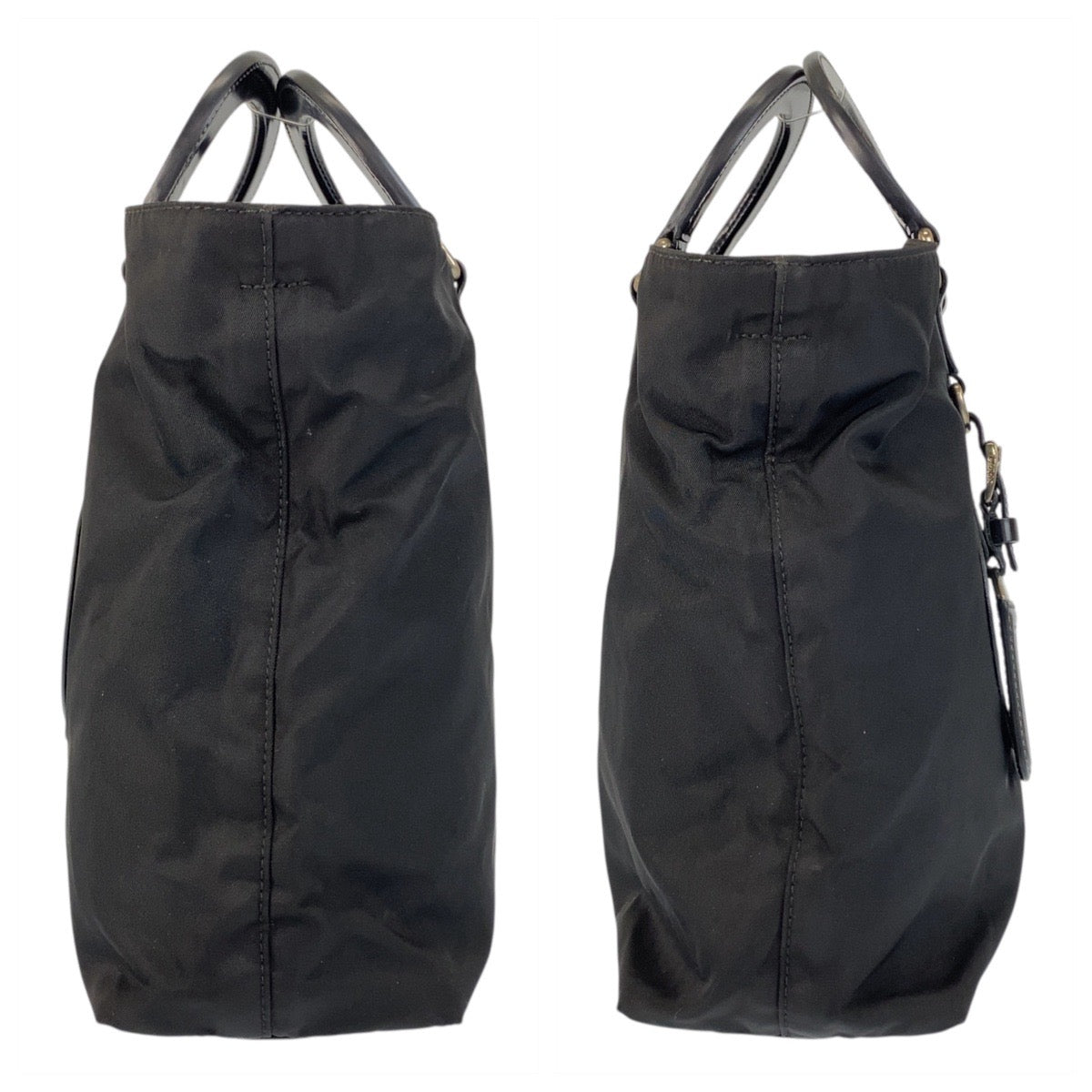 PRADA Tote Bag Nylon Black SilverMetal Test logo