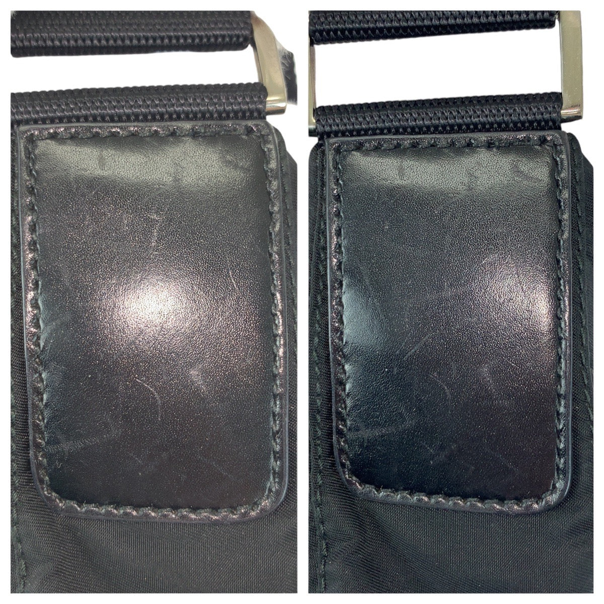 PRADA Shoulder Bag Nylon black Test Triangle With logo