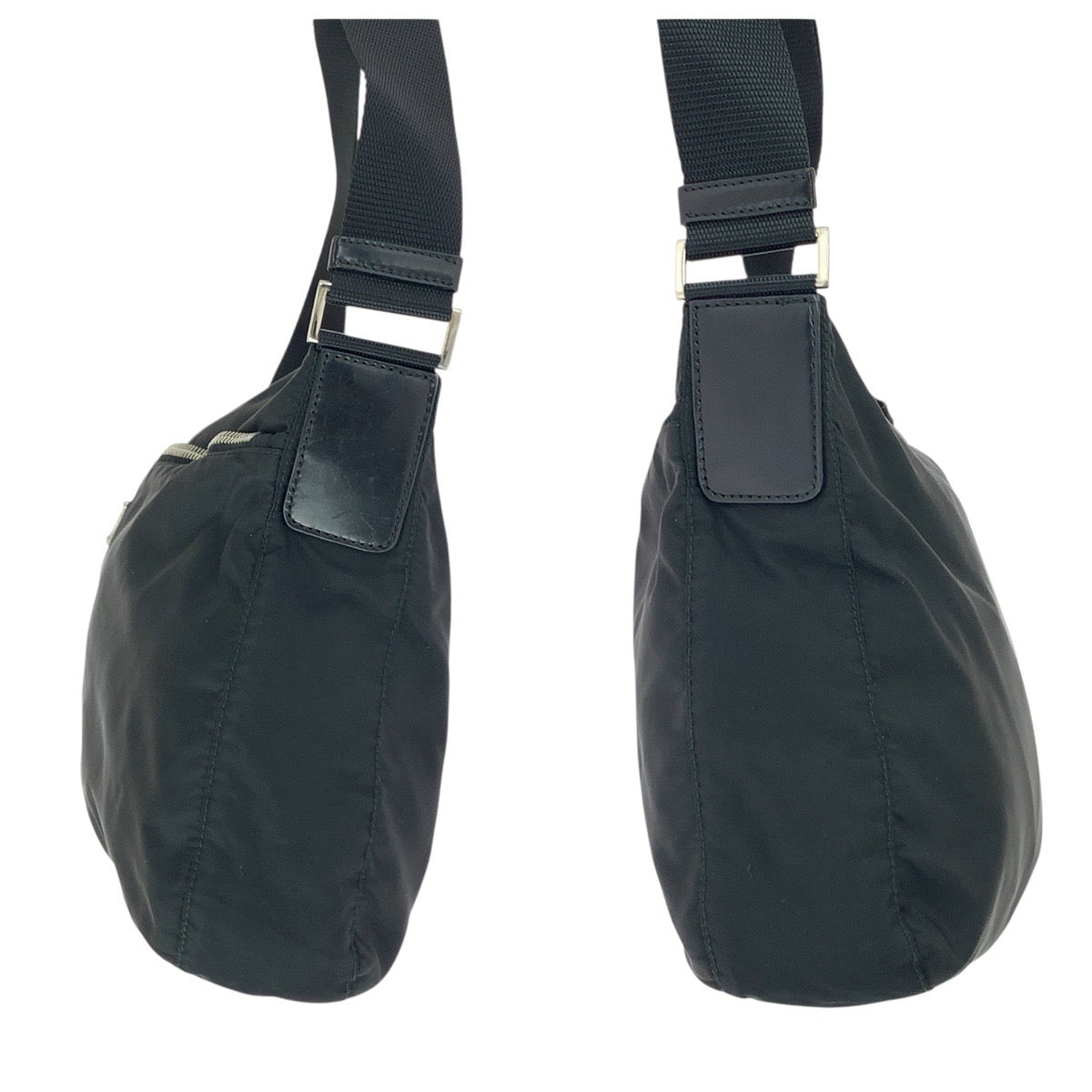 PRADA Shoulder Bag Nylon black Test Triangle With logo