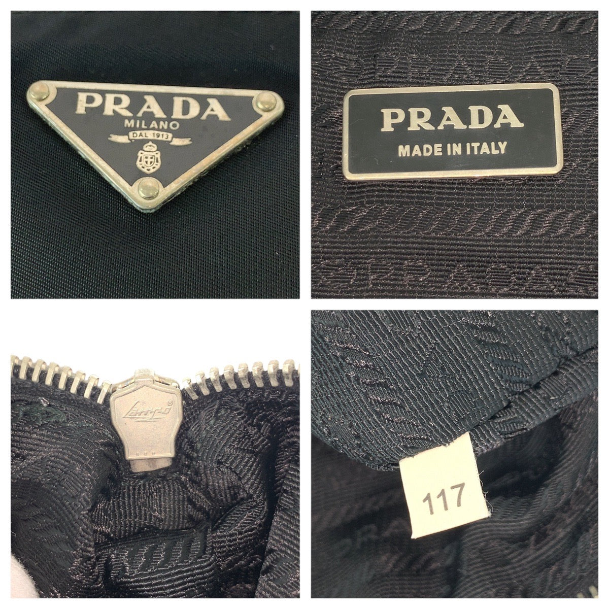 PRADA Shoulder Bag Nylon black Test Triangle With logo