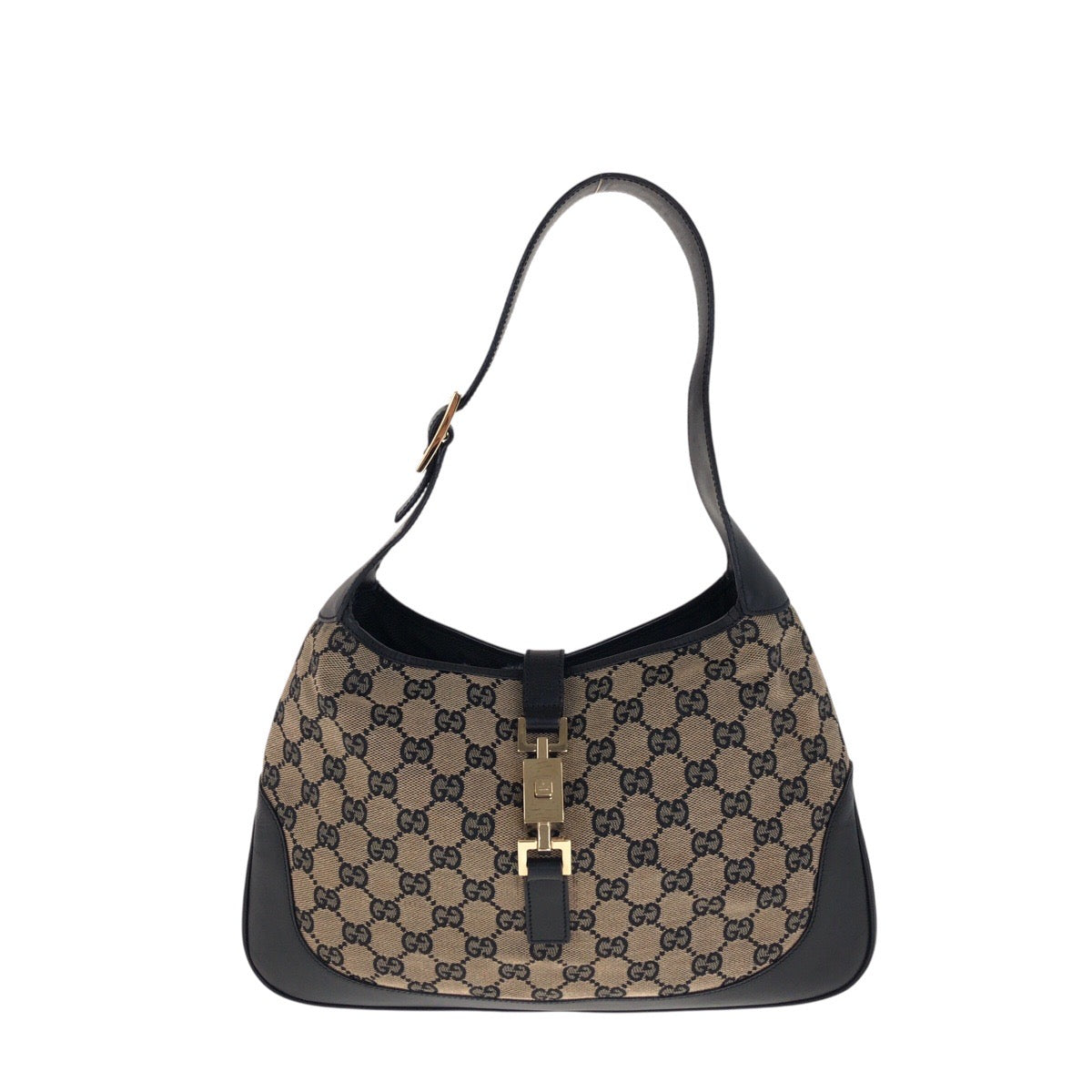 GUCCI Shoulder Bag 001 3306 GG canvas black Jackie