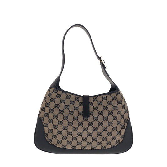 GUCCI Shoulder Bag 001 3306 GG canvas black Jackie