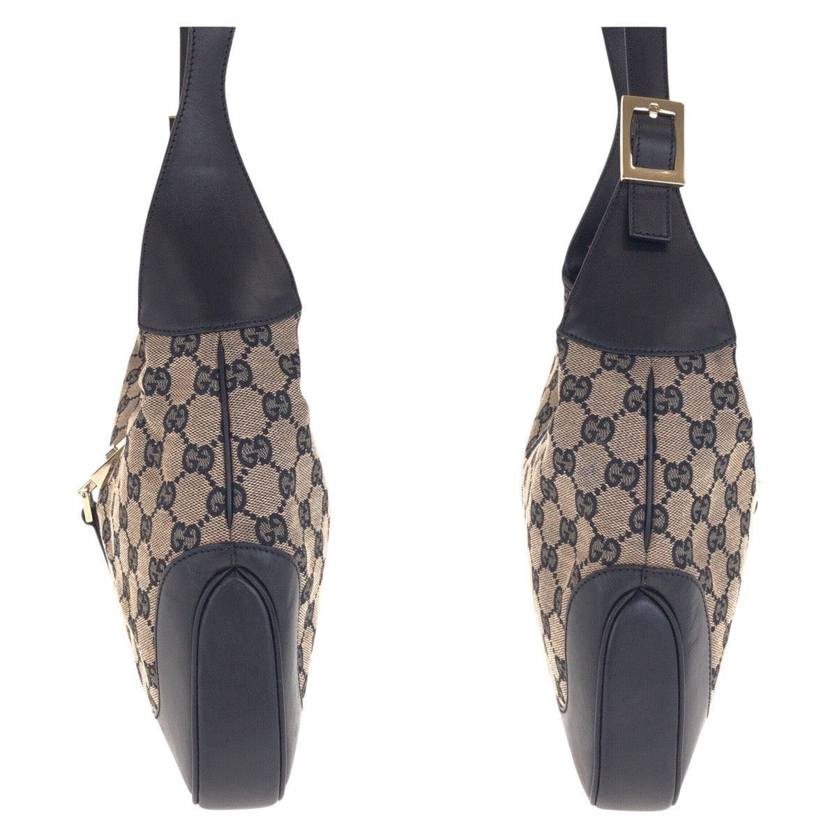 GUCCI Shoulder Bag 001 3306 GG canvas black Jackie