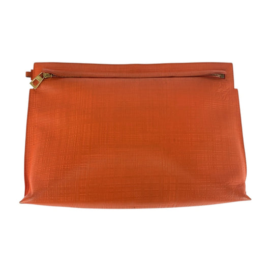 LOEWE Clutch bag 101 88 K05 leather Orange GoldMetal anagram