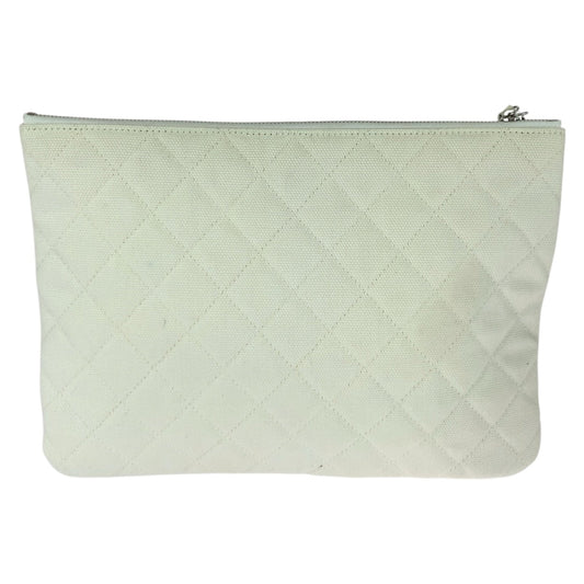 CHANEL Clutch bag canvas White Multicolor SilverMetal Coco Cuba COCO Mark