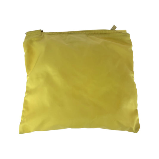 PRADA Shoulder Bag Nylon Yellow SilverMetal Test Triangle With logo