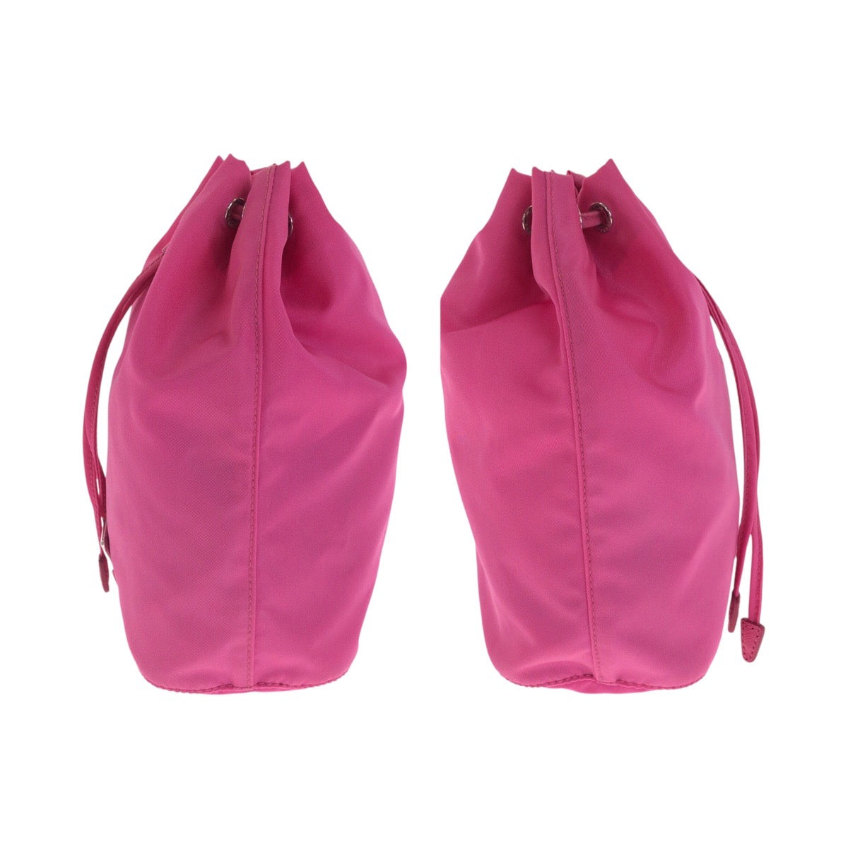PRADA Pouch 1NE369 Nylon Pink SilverMetal Triangular logo