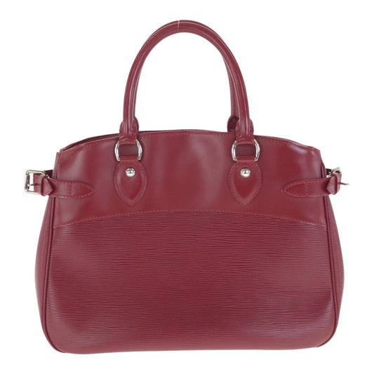 LOUIS VUITTON Tote Bag M5926E leather Red Silver Metal Epi Passy PM