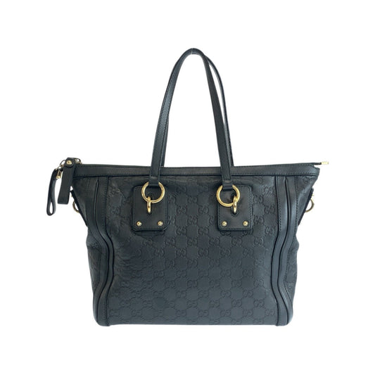 GUCCI Tote Bag 247281 leather Dark green type Gray type Gold Metal Guccisima