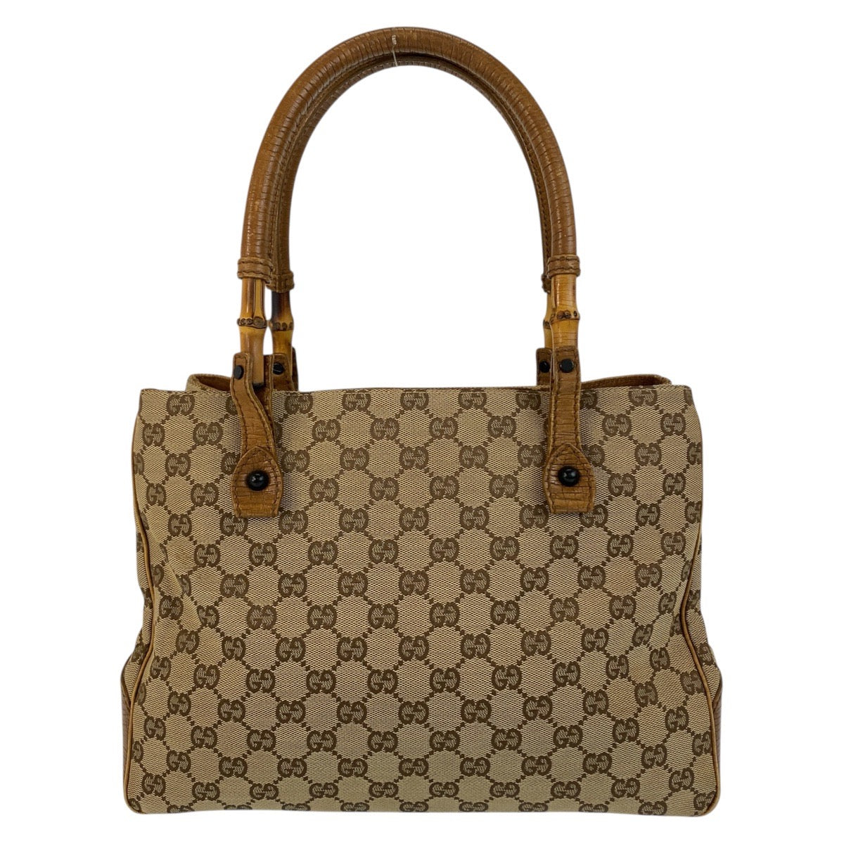 GUCCI Tote Bag 112526 GG canvas Beige brown Bamboo