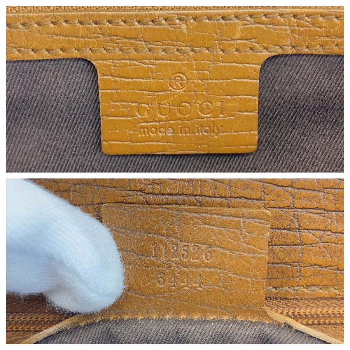 GUCCI Tote Bag 112526 GG canvas Beige brown Bamboo