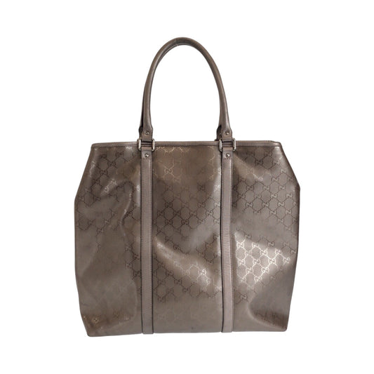 GUCCI Tote Bag 223668 PVC Metallic Brown SilverMetal Implication