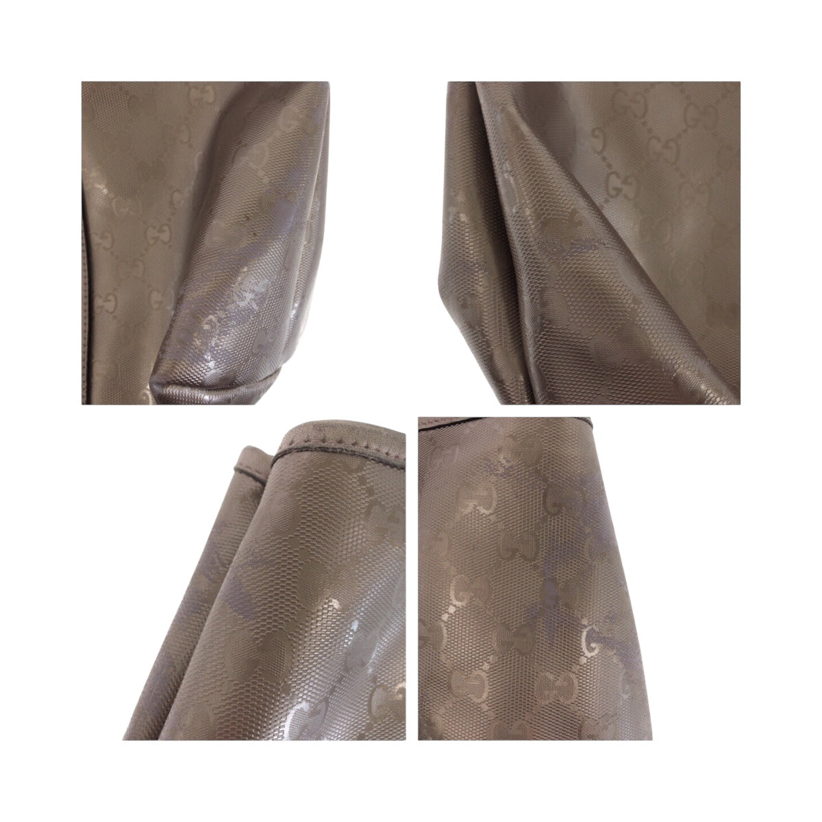 GUCCI Tote Bag 223668 PVC Metallic Brown SilverMetal Implication