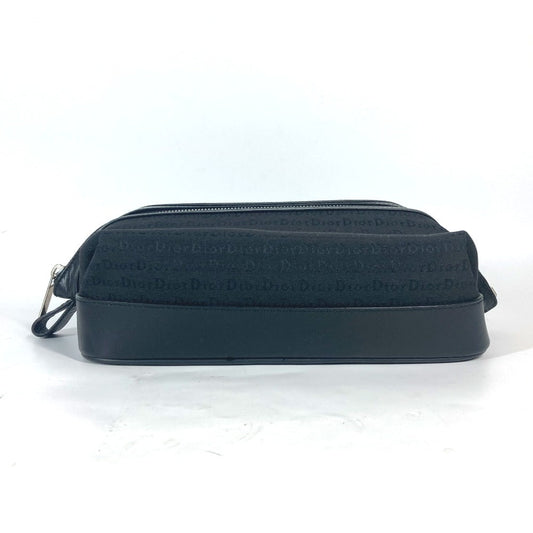Dior Pouch Canvas / leather black logo unisex(Unisex) Used Authentic