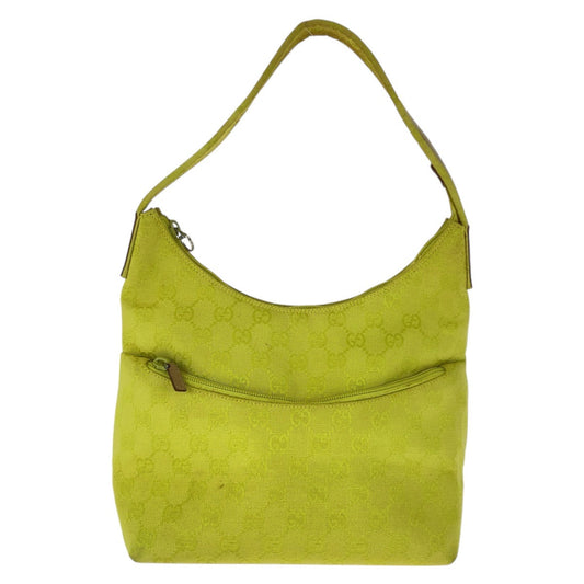 GUCCI Shoulder Bag 001 3386 GG canvas Yellow Beige SilverMetal