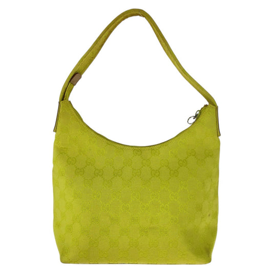 GUCCI Shoulder Bag 001 3386 GG canvas Yellow Beige SilverMetal