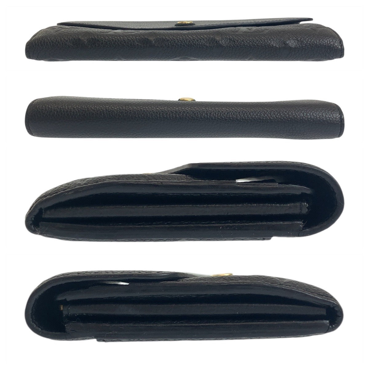 LOUIS VUITTON Long Wallet Purse M61182 leather Noir Black Gold Metal Monogram Unplant Portefeuille Sarah