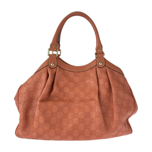 GUCCI Tote Bag 211944 leather Pink Gold Metal Gucci Shima Sukey
