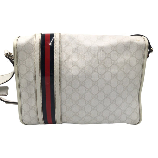 GUCCI Shoulder Bag 145844 leather white Sherry line