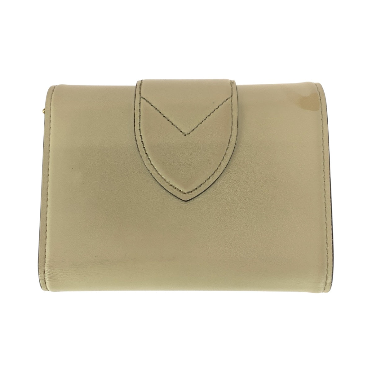 LOUIS VUITTON Tri-fold wallet M69176 leather Ivory Gold Metal Portefeuille Ponneuf