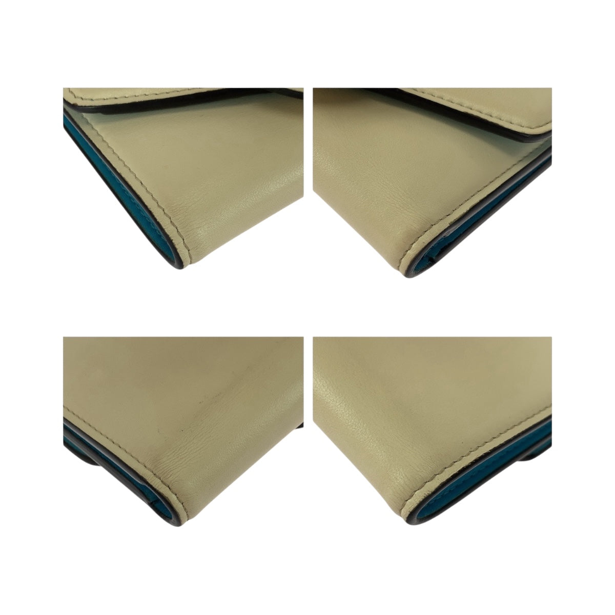 LOUIS VUITTON Tri-fold wallet M69176 leather Ivory Gold Metal Portefeuille Ponneuf