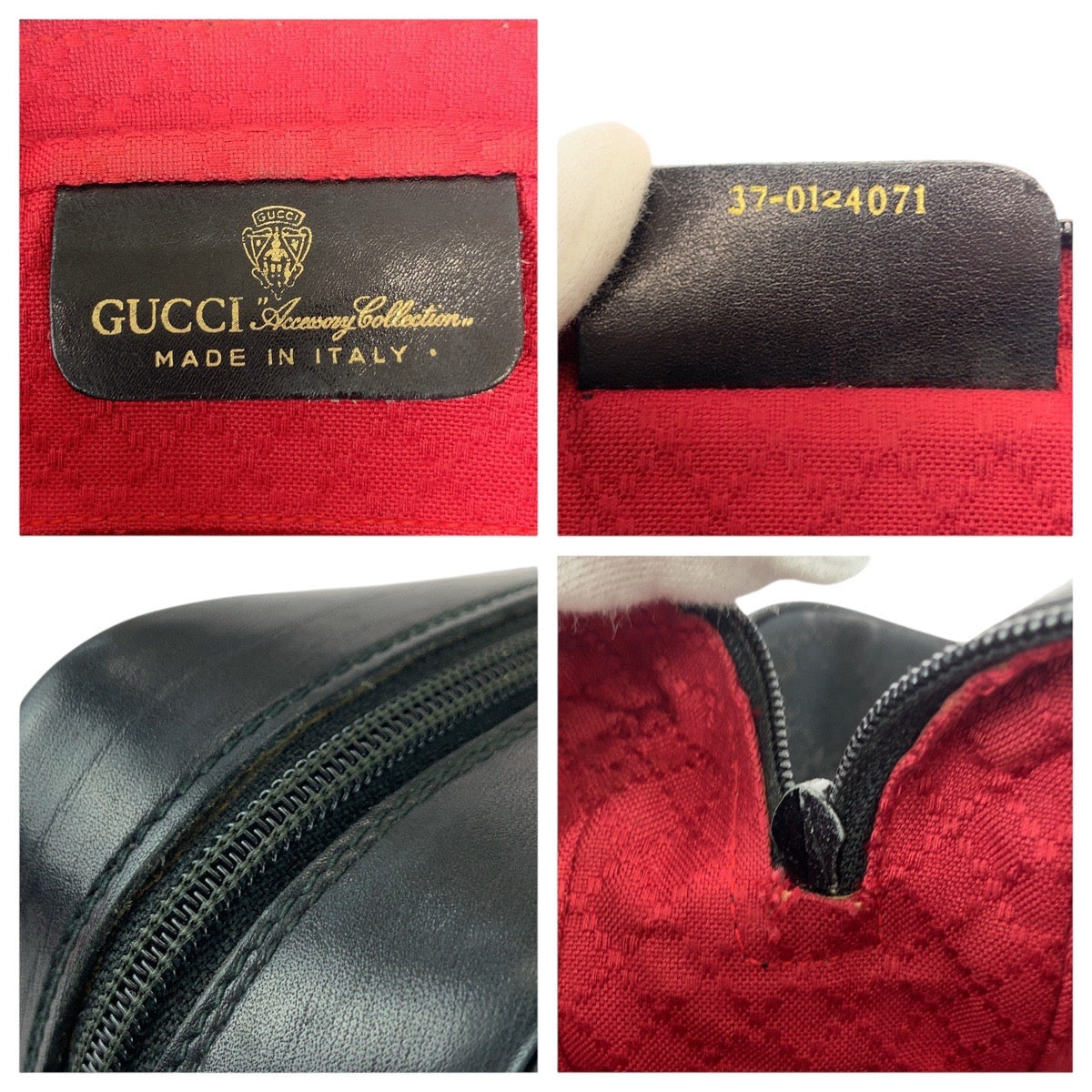 GUCCI Shoulder Bag 37 0124071 GG canvas Black GoldMetal Old Gucci Shelly Line