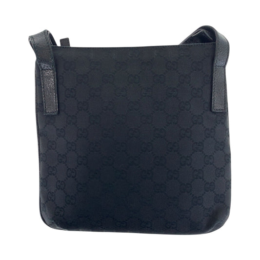 GUCCI Shoulder Bag 122793 GG canvas Black Silver