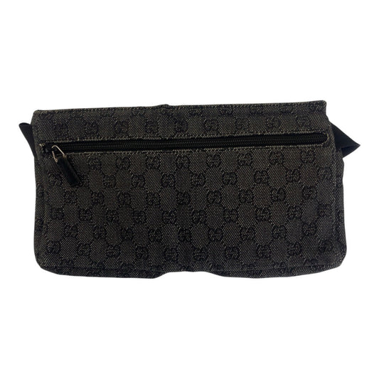 GUCCI Sling bag 28566 GG canvas Black Silver