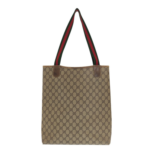 GUCCI Tote Bag 39 02 003 GG Supreme Canvas Brown gold Sherry line Old Gucci
