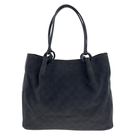GUCCI Tote Bag 101920 GG canvas Black SilverMetal