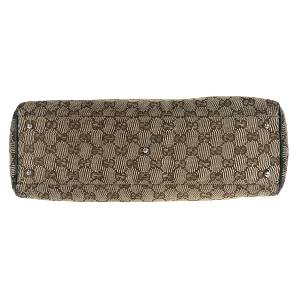 GUCCI Tote Bag 145758 GG canvas Beige Green Silver Sherry line