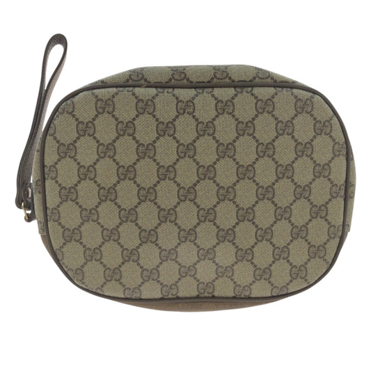 GUCCI Clutch bag 89 01 034 GG Supreme Canvas Beige brown Sherry line