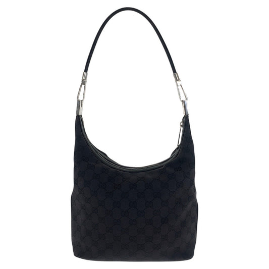GUCCI Shoulder Bag 001 3814 GG canvas Black Silver
