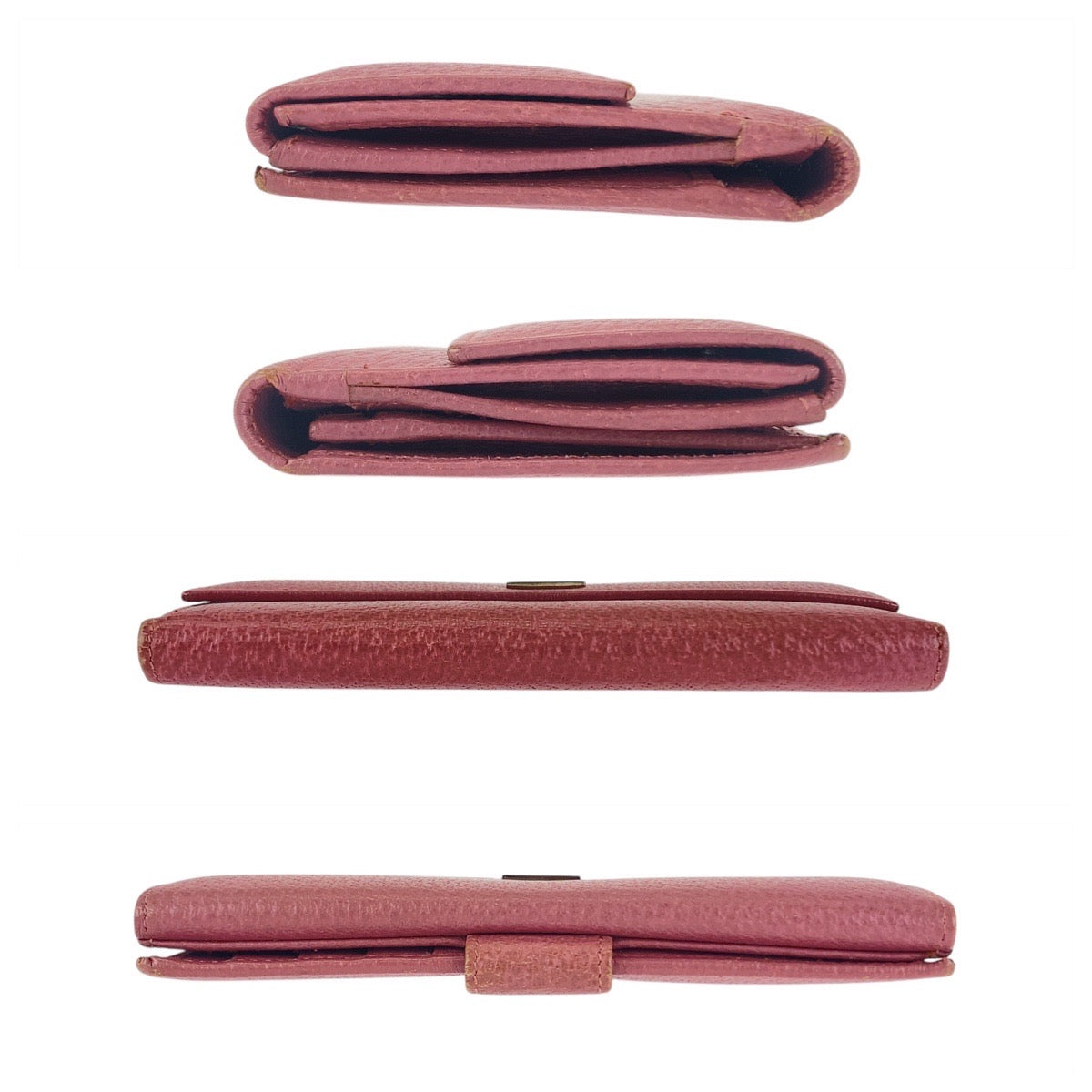 GUCCI Long Wallet Purse 143689 leather Pink SilverMetal