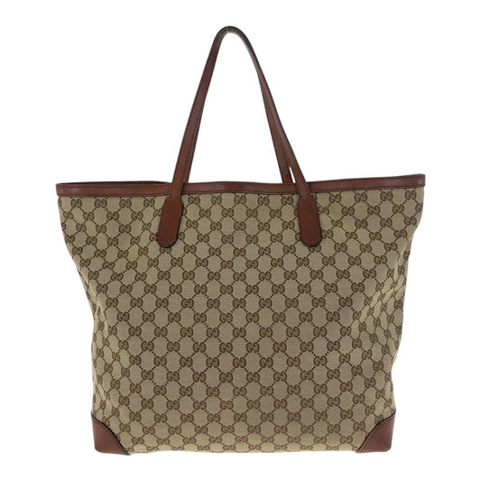 GUCCI Tote Bag 305585 GG canvas Beige brown gold