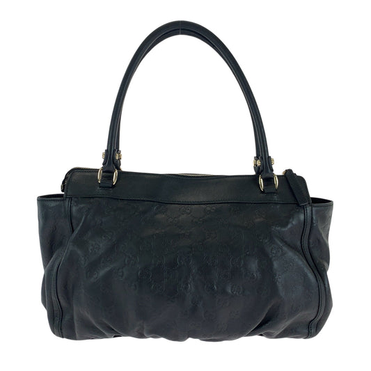 GUCCI Tote Bag 189831 leather Black Silver Abbey