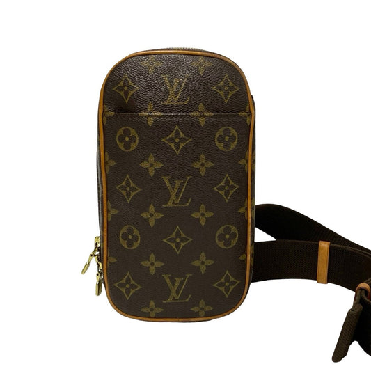 LOUIS VUITTON Sling bag M51870 Leather, PVC Brown Monogram Pochette Gange mens(Unisex) Used Authentic