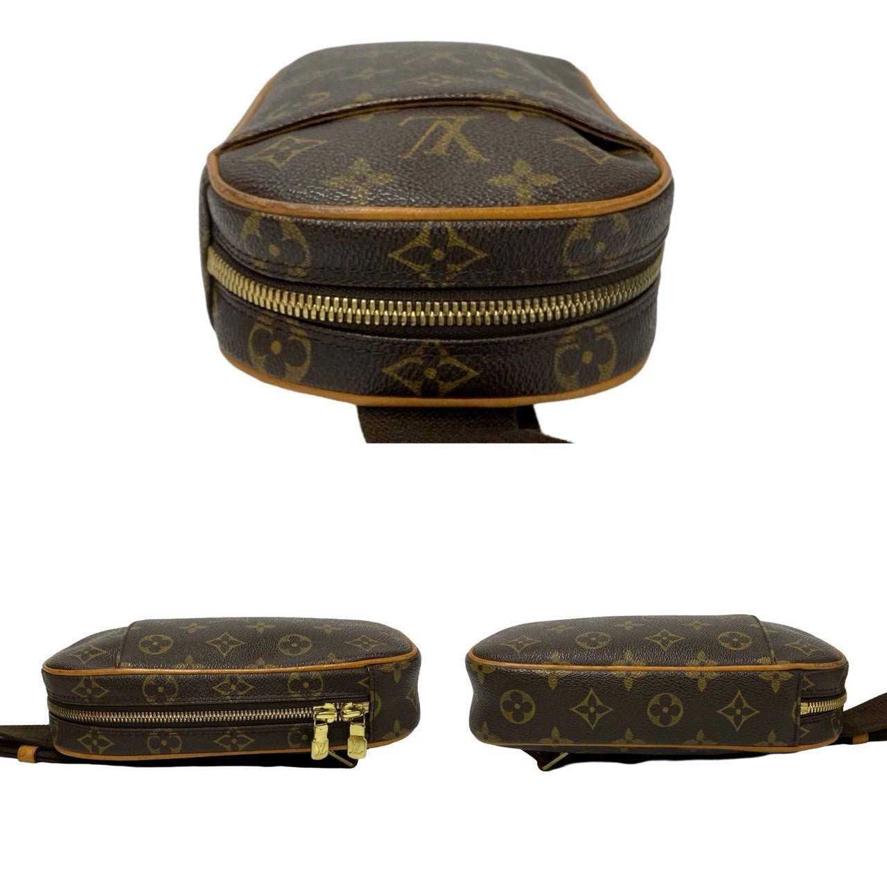 LOUIS VUITTON Sling bag M51870 Leather, PVC Brown Monogram Pochette Gange mens(Unisex) Used Authentic