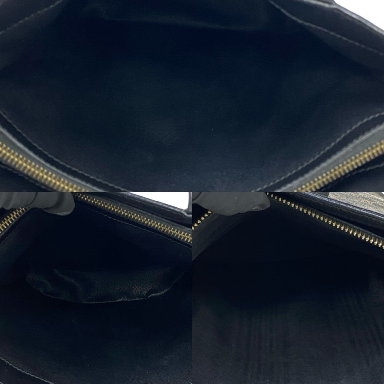 CELINE Shoulder Bag Leather, PVC black Macadam Blason Pattern Women Used Authentic