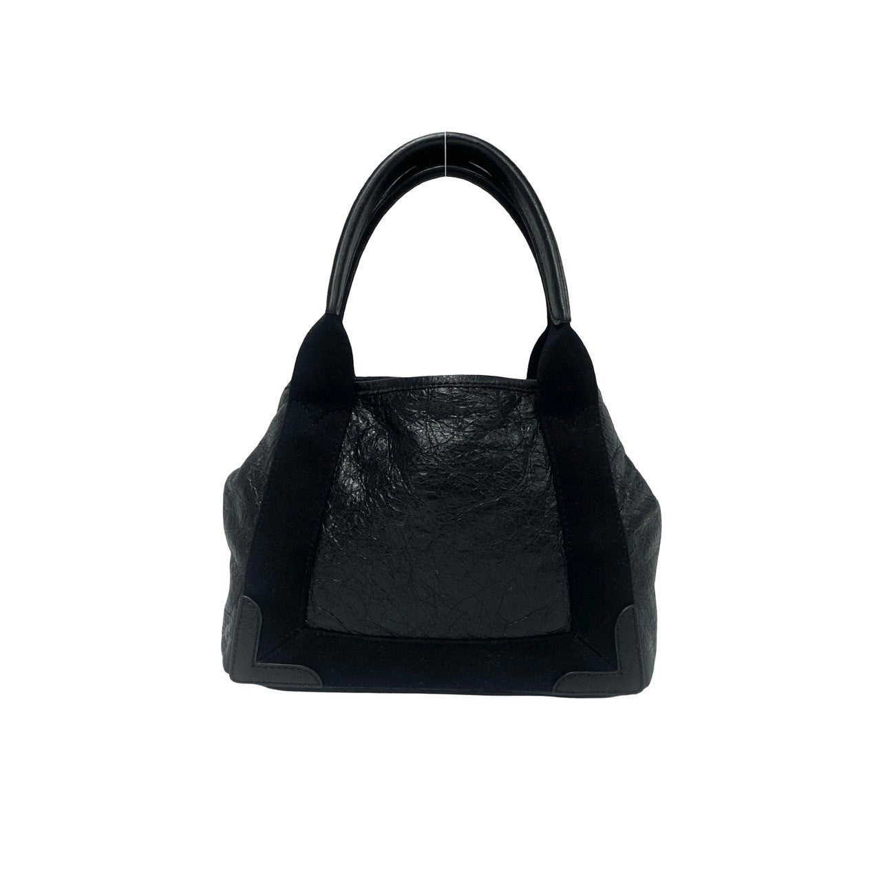 BALENCIAGA Shoulder Bag leather black Navy kabas Women Used Authentic