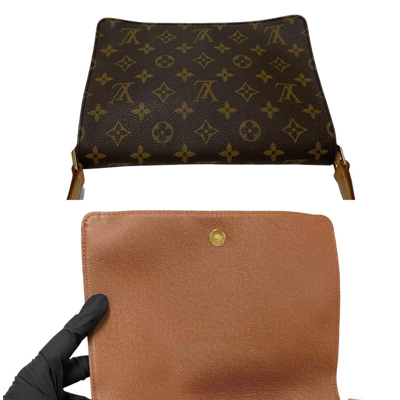 LOUIS VUITTON Shoulder Bag M51257 leather Brown Monogram Musette tango short