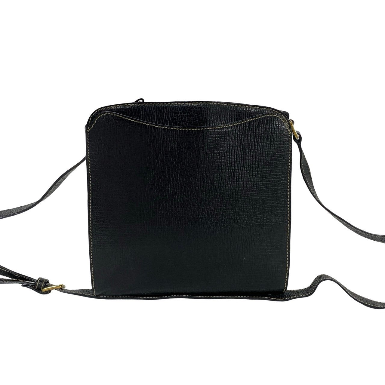 LOEWE Shoulder Bag leather black logo Women Used Authentic