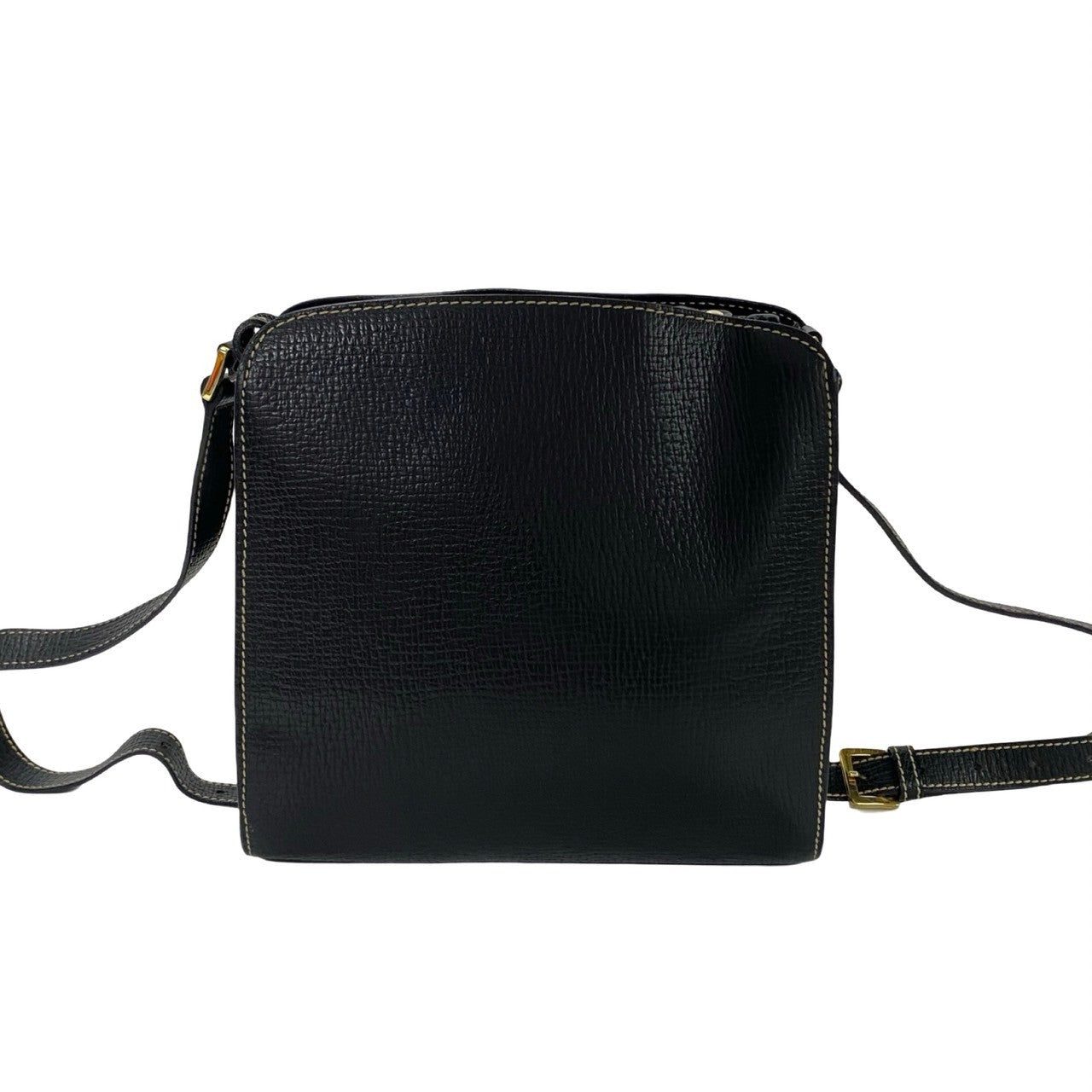 LOEWE Shoulder Bag leather black logo Women Used Authentic