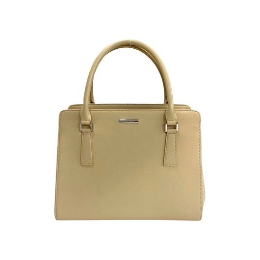 BURBERRY Handbag leather white Nova Check Women Used Authentic