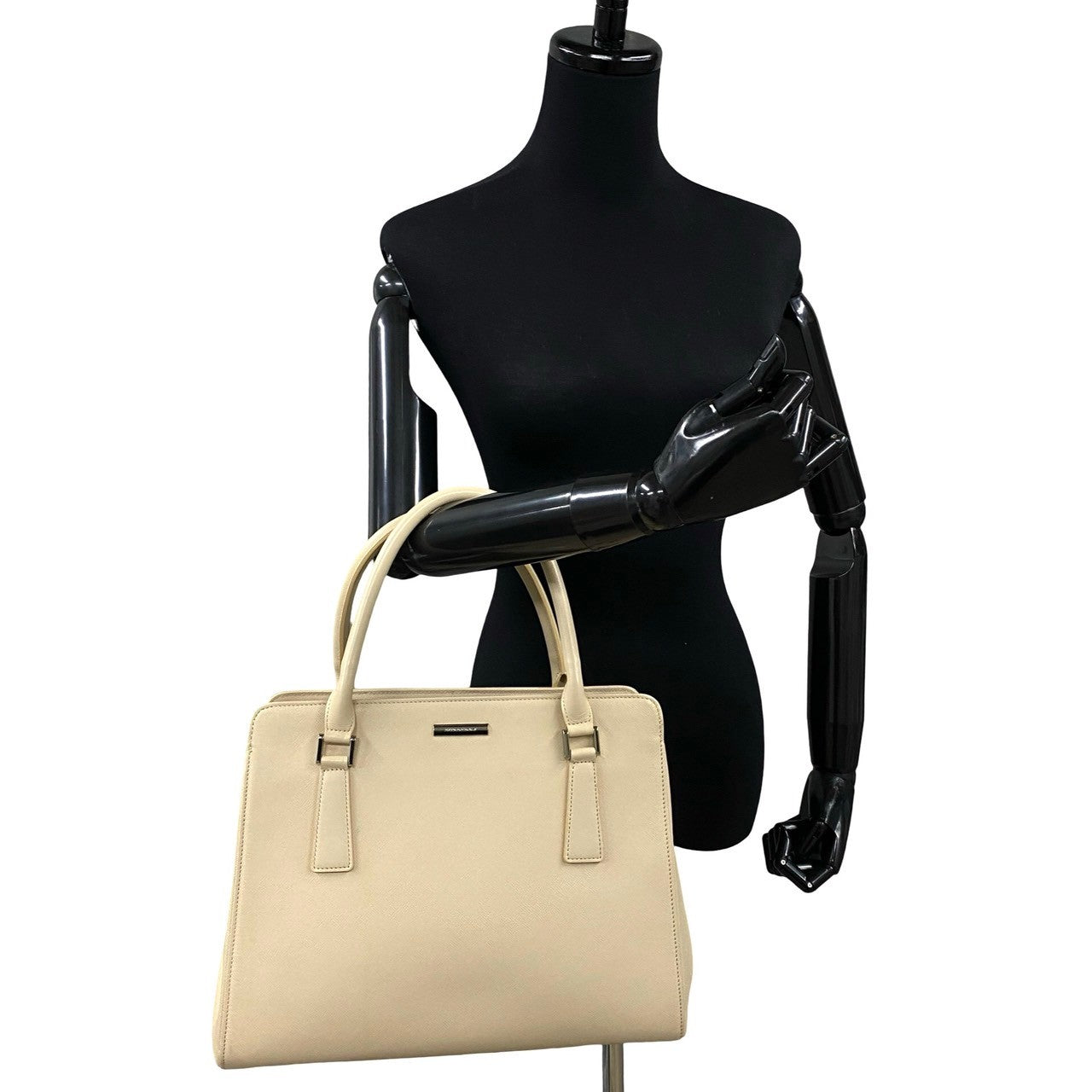 BURBERRY Handbag leather white Nova Check Women Used Authentic