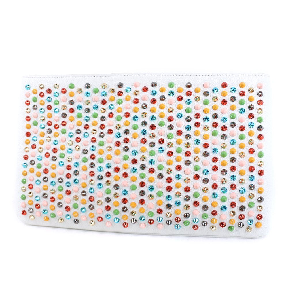 Christian Louboutin Clutch bag 1175134 Calfskin multicolor Studs 2WAYShoulder Rubiposh Women Used Authentic